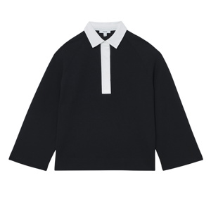 REISS Gaia Interlock Contrast-Collar Sweatshirt